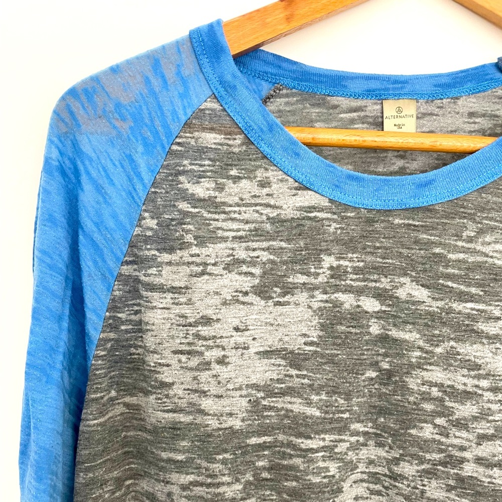 Unisex Alternative Super Soft Blue/Gray Baseball Tee L